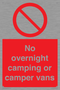 No overnight camping or camper vans
